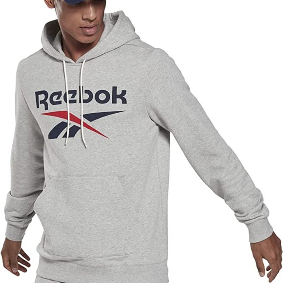 🆕Reebok Men's Training Essentials Graphic Sweatshirt, Medium -Medium Grey H. - Picture 1 of 6